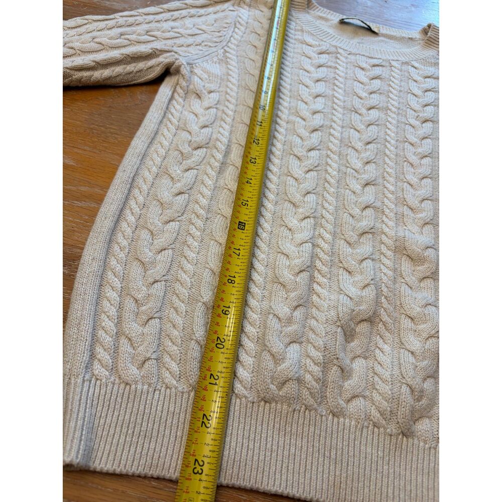 Vintage Y2K Abercrombie Fitch Cable Knit Crewneck Sweater S Cream Alpaca Blend - Picture 10 of 12
